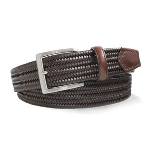 1068 Woven Stretch Leather Belt – Black/Brown/Tan