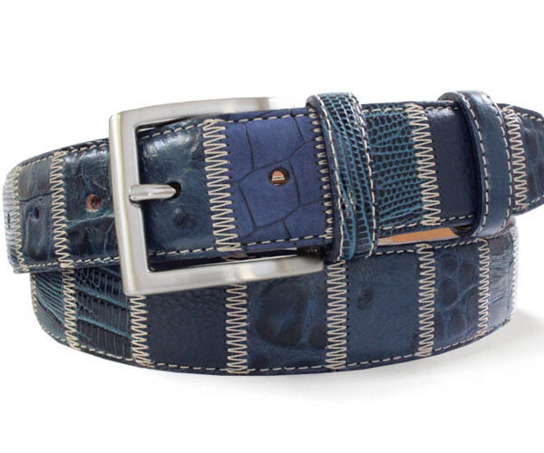 1609 Patchwork Belt – Blue