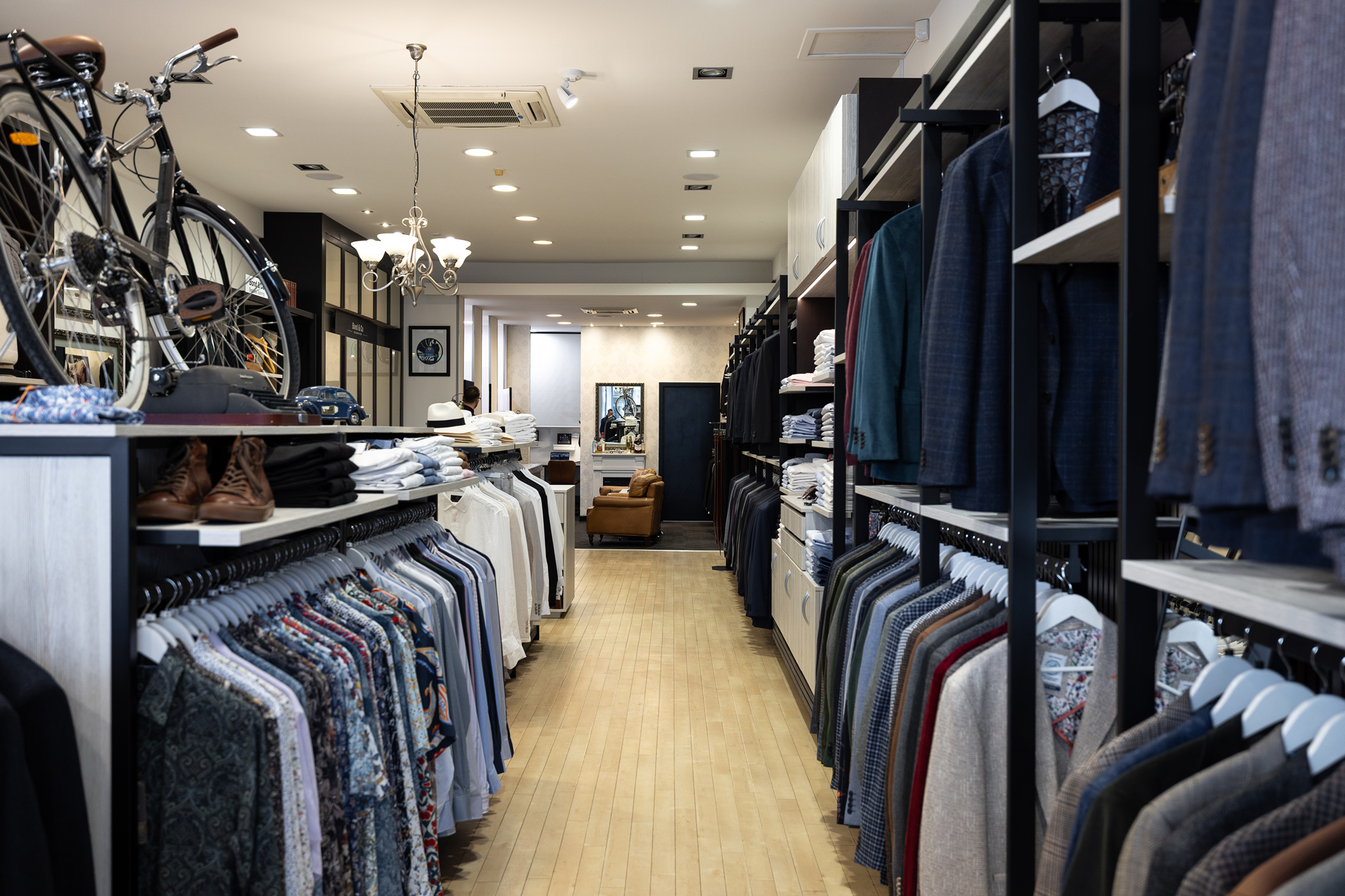 Inside the Bond & Co tailoring store in Tauranga