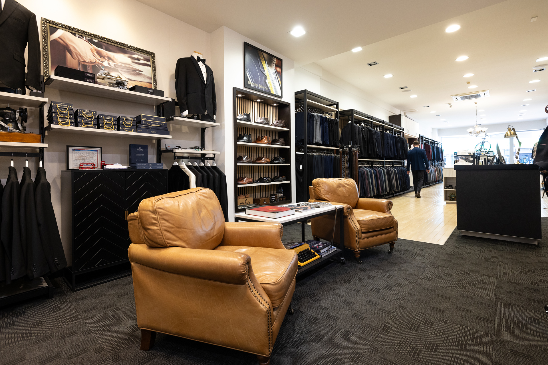 Inside the Bond & Co tailoring store in Tauranga