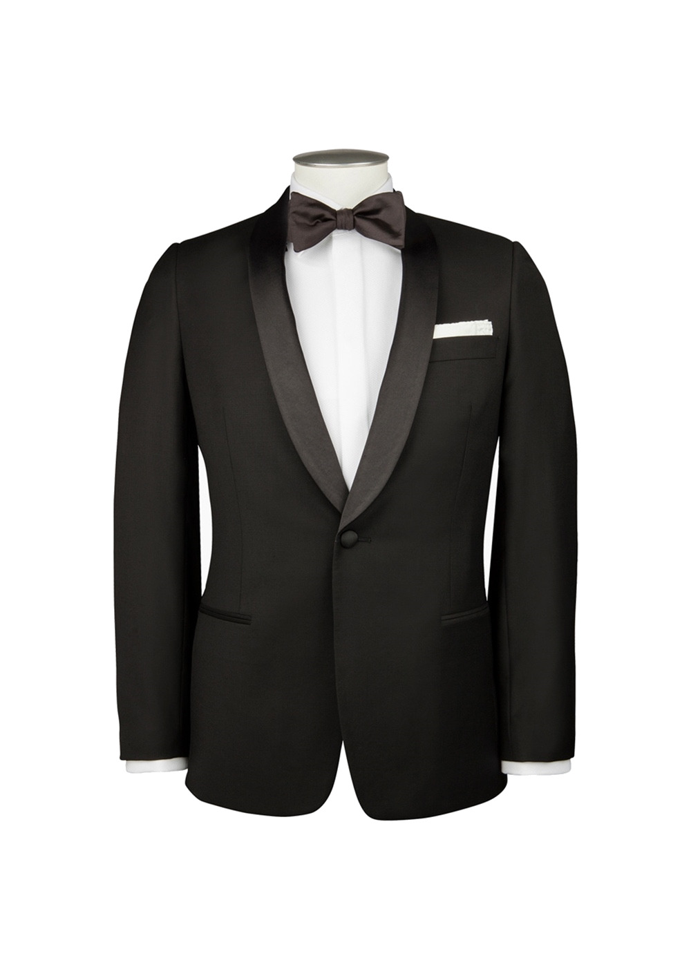 Black shawl collar dinner suit with bow tie