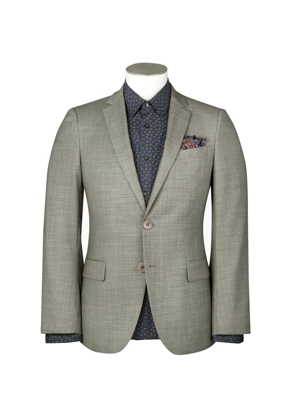 Light grey sharkskin hire suit