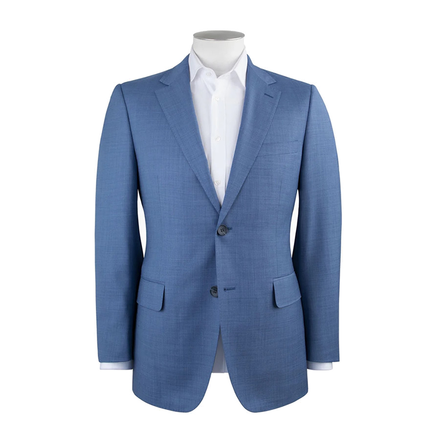Pale blue sharkskin hire suit